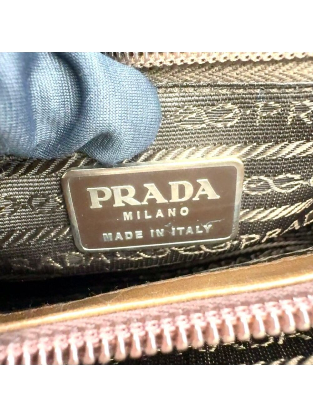 Prada Tortoiseshell Chain Leather Brown Shoulder Bag Silver - Picture 4 of 15